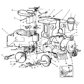 Replacement Parts Diagram and Parts List for 7283  Power Wheels Ride-On Cars